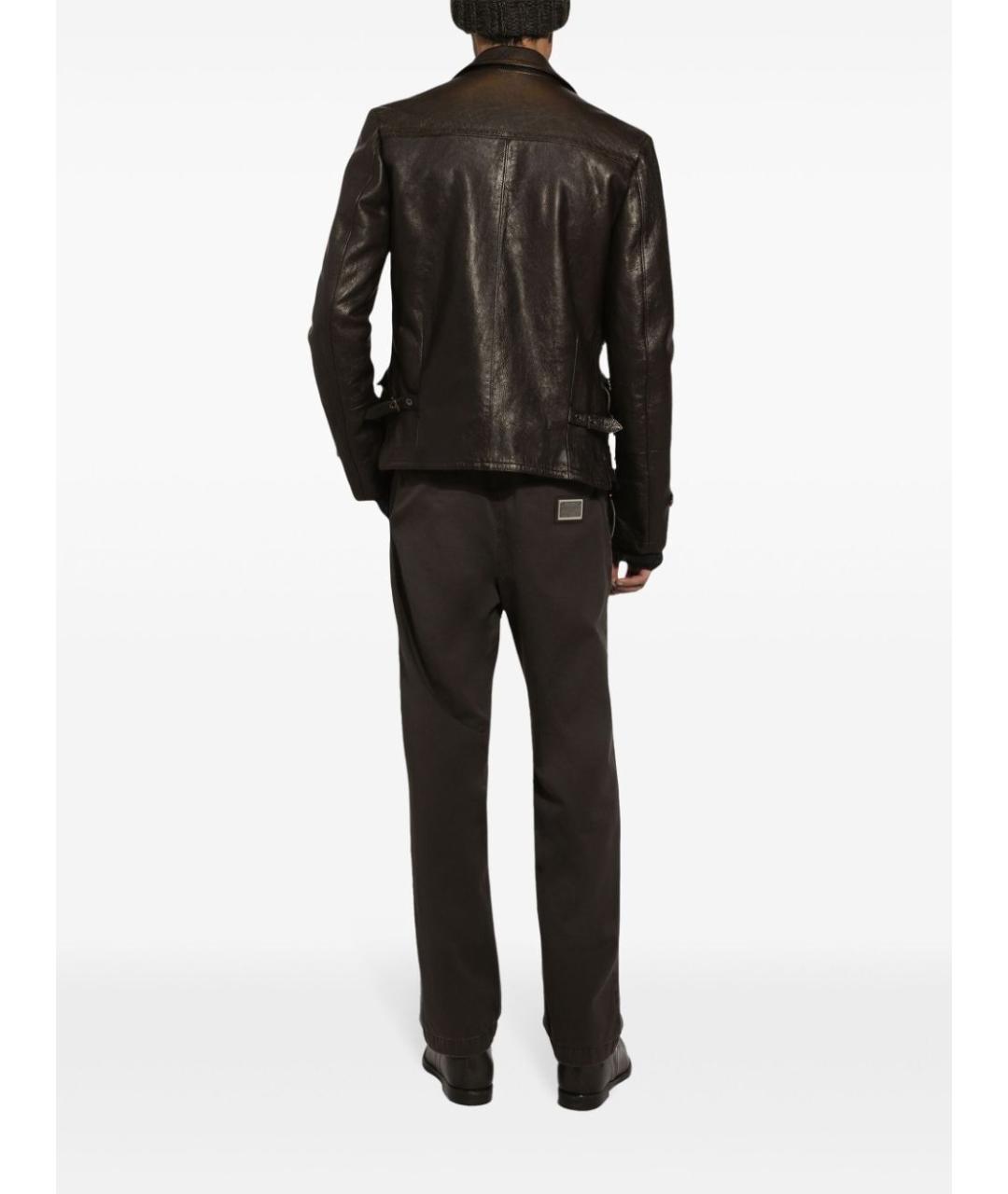 DOLCE&GABBANA Коричневые хлопковые прямые джинсы, фото 2