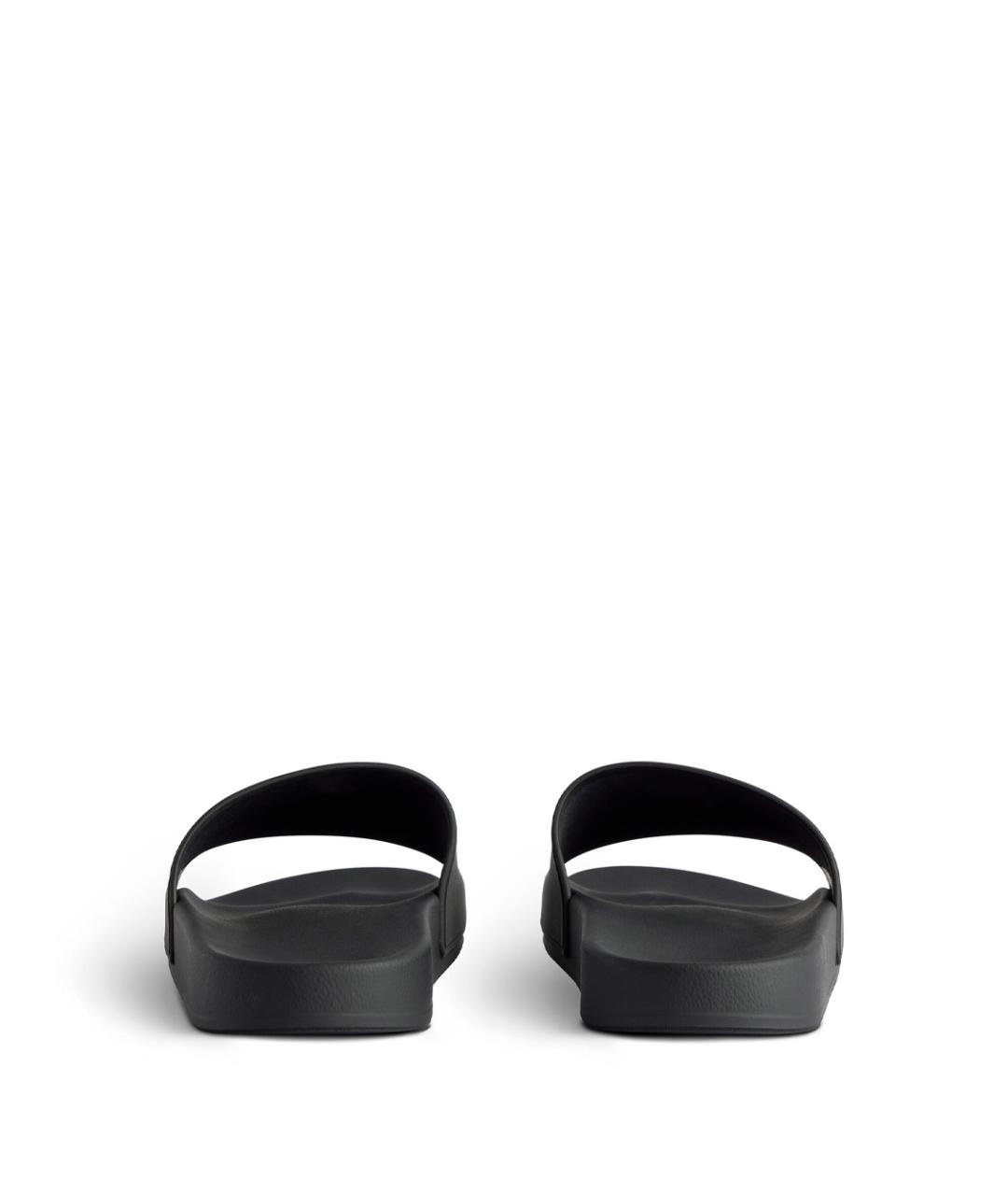 BALENCIAGA Черные резиновые шлепанцы, фото 8