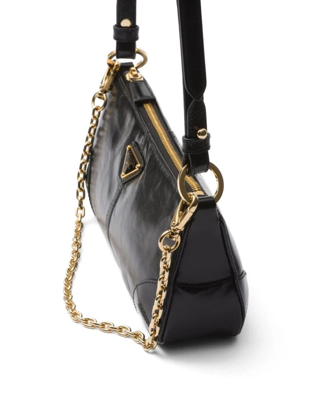 PRADA Черная кожаная сумка через плечо, фото 3