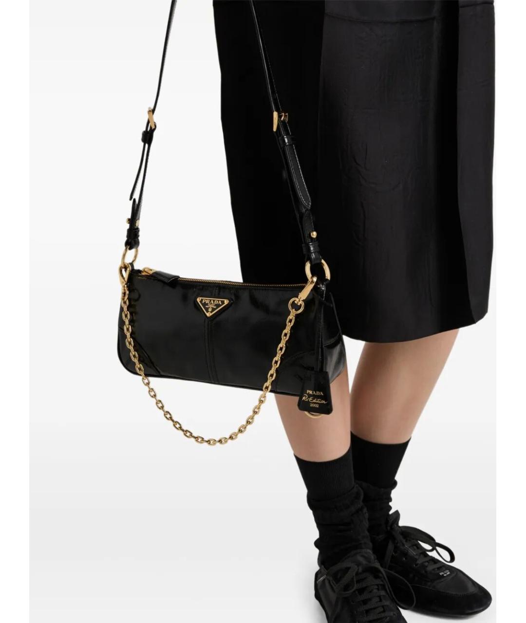 PRADA Черная кожаная сумка через плечо, фото 2