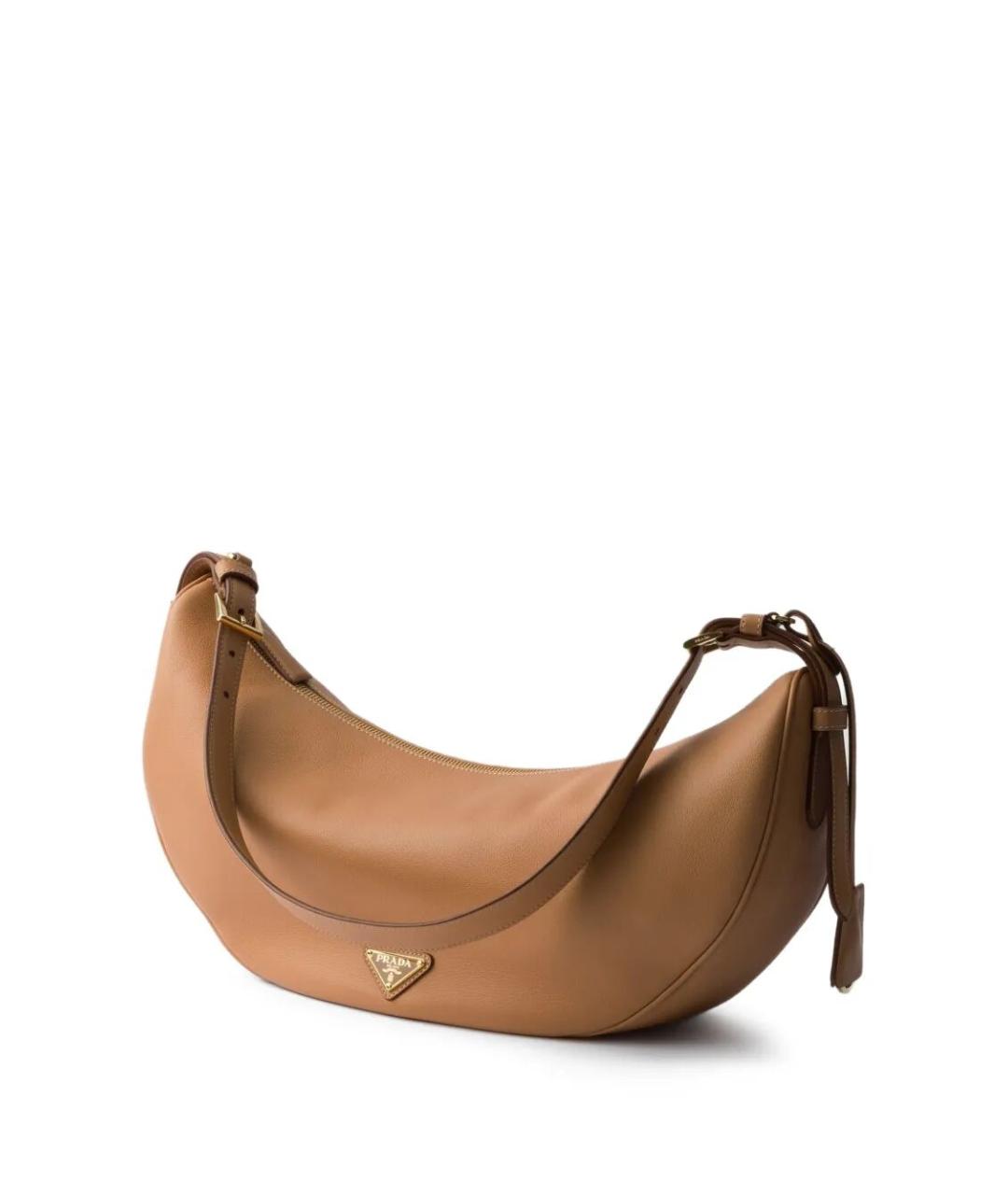 PRADA Бежевая кожаная сумка через плечо, фото 2