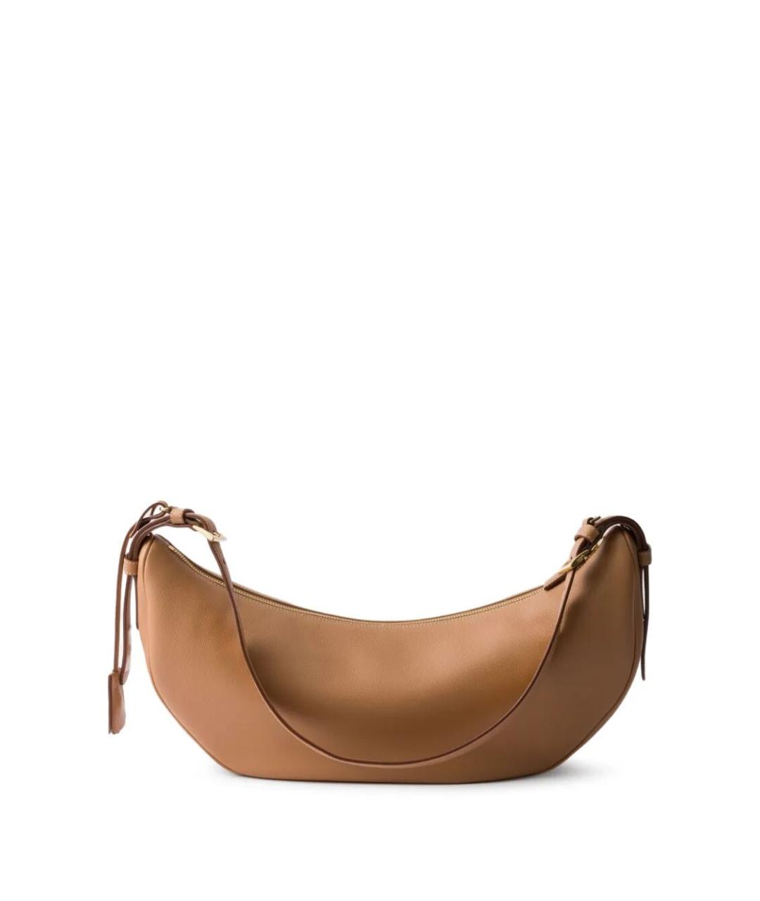 PRADA Бежевая кожаная сумка через плечо, фото 3