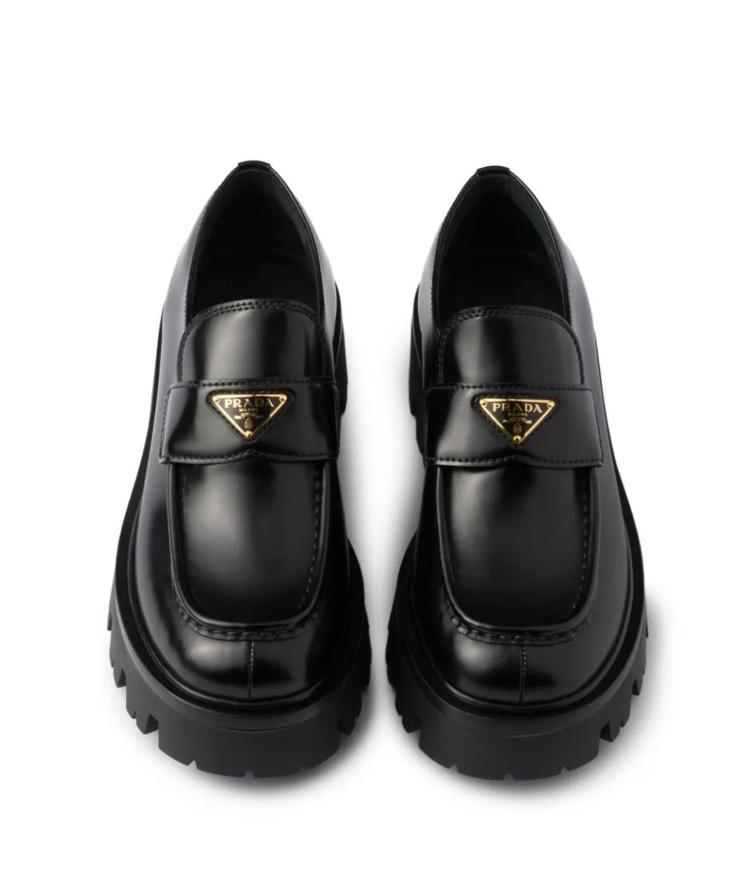PRADA Черные кожаные лоферы, фото 4