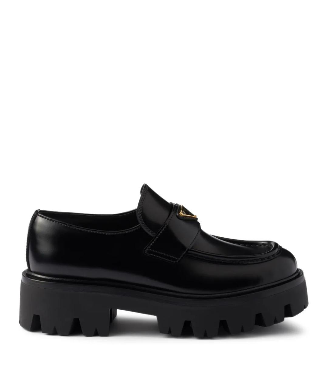 PRADA Черные кожаные лоферы, фото 1