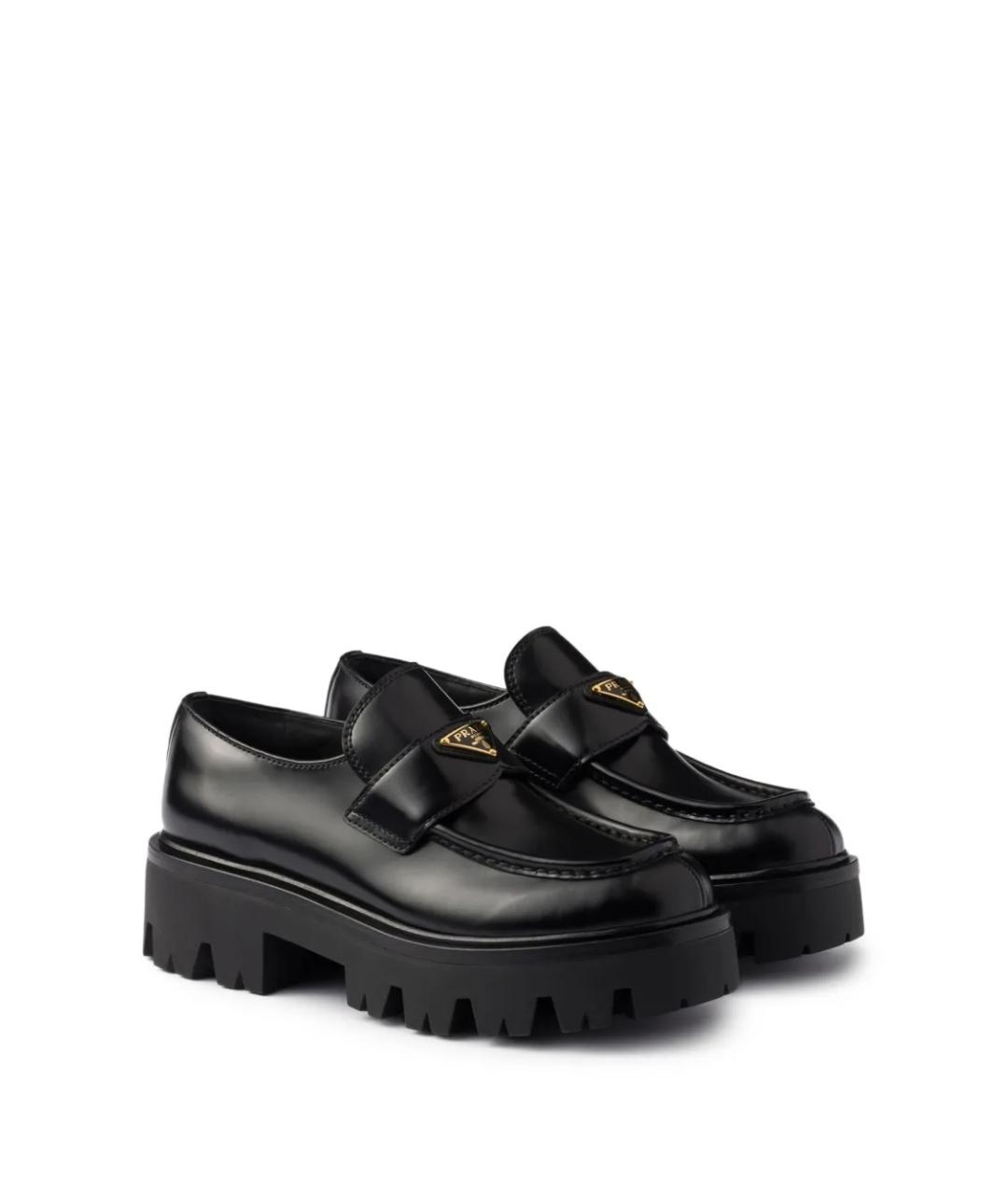 PRADA Черные кожаные лоферы, фото 2