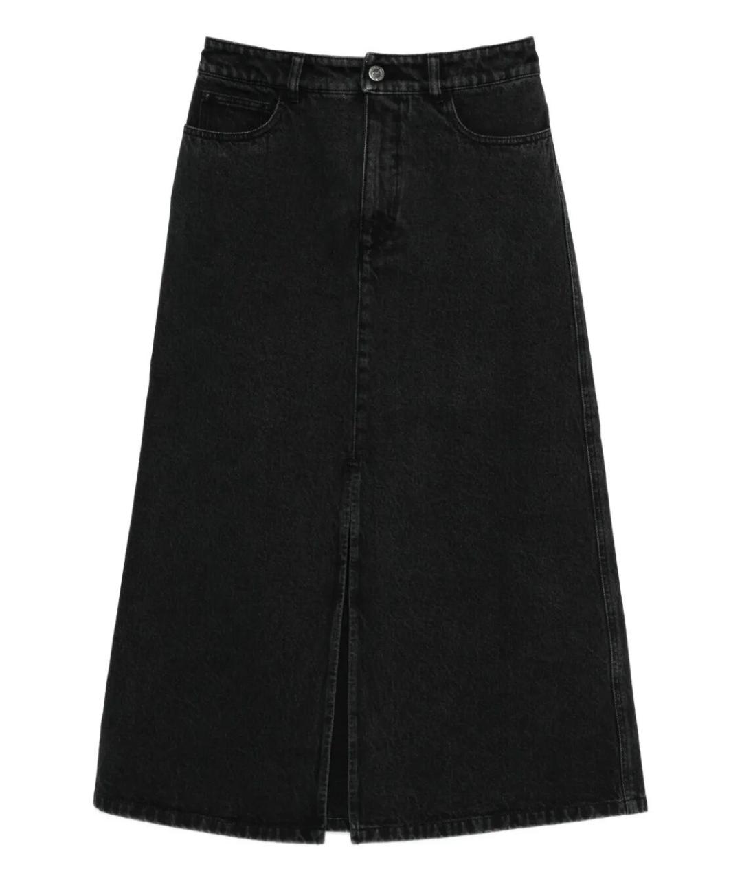 A.P.C. Черная хлопковая юбка миди, фото 1