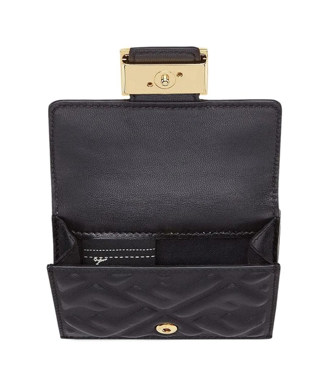 FENDI Черный кожаный кошелек, фото 3