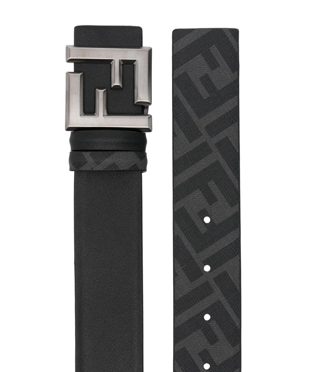 FENDI Черный кожаный ремень, фото 2