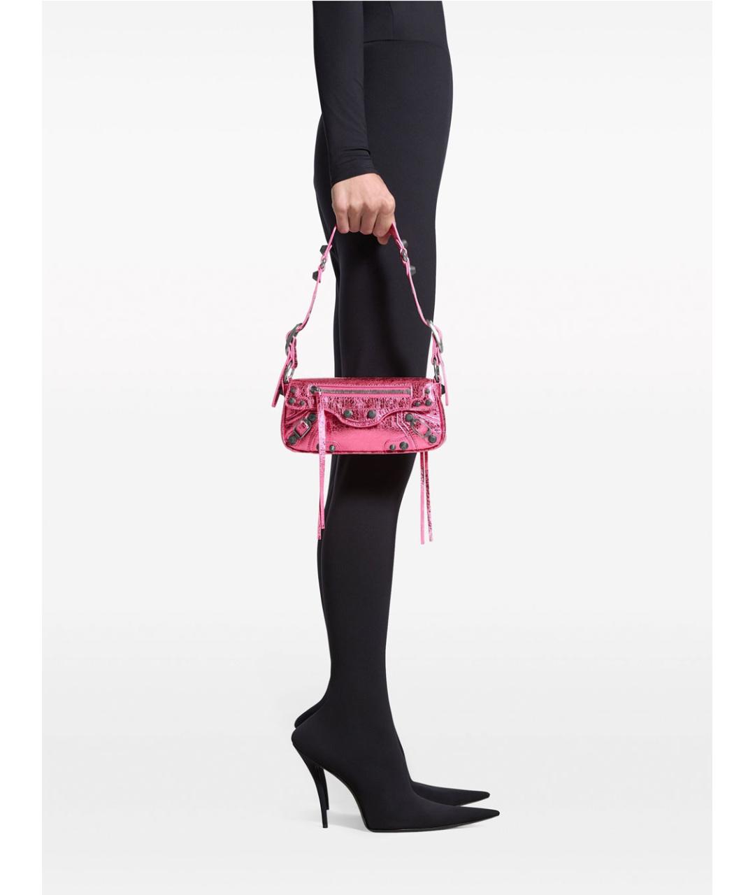 BALENCIAGA Розовая кожаная сумка через плечо, фото 2