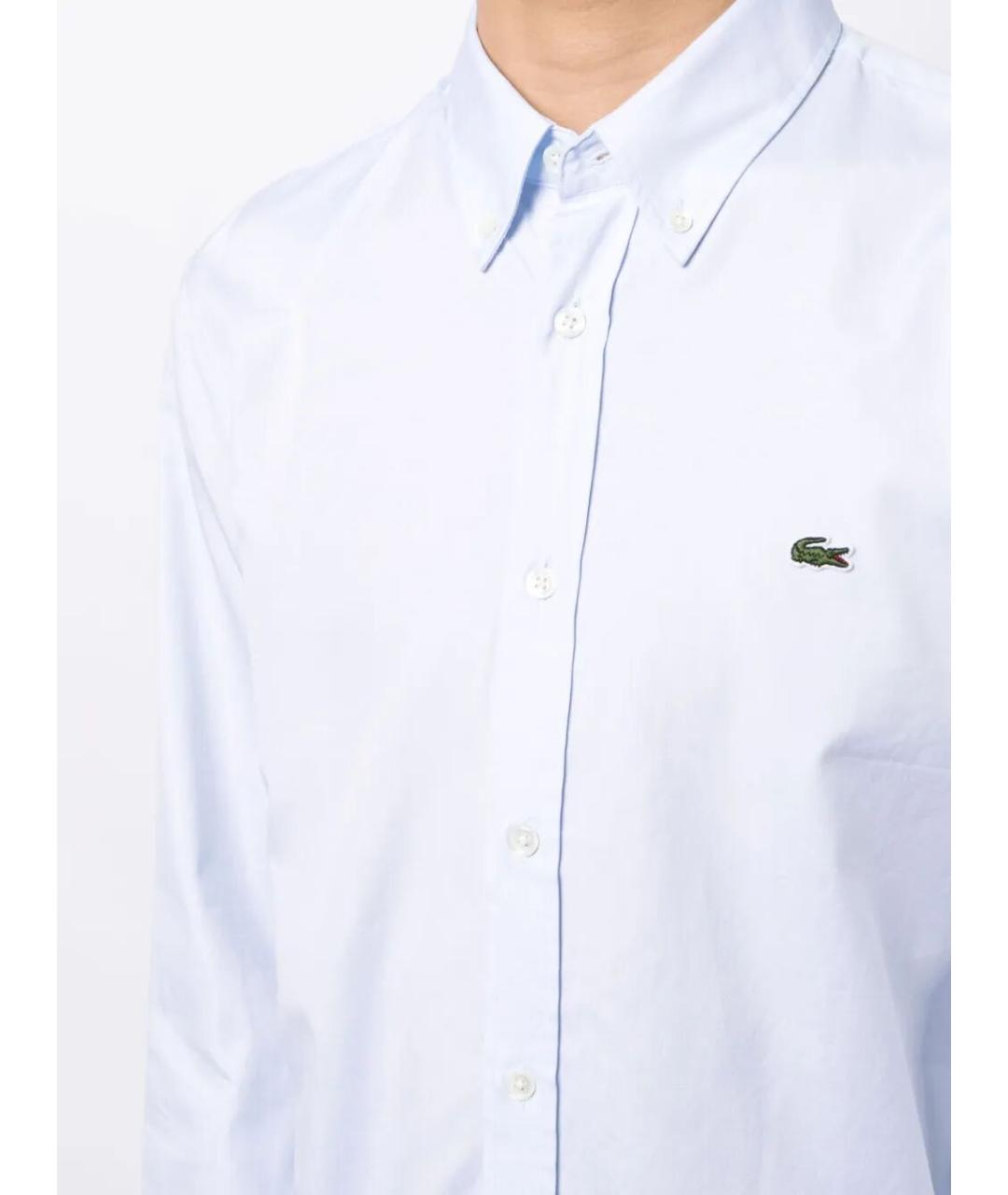 LACOSTE Белая хлопковая кэжуал рубашка, фото 5