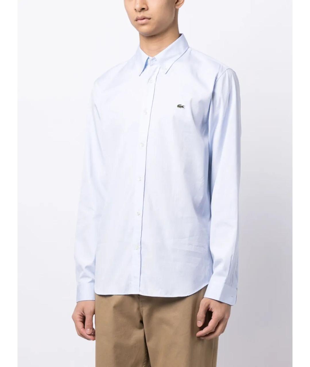 LACOSTE Белая хлопковая кэжуал рубашка, фото 4