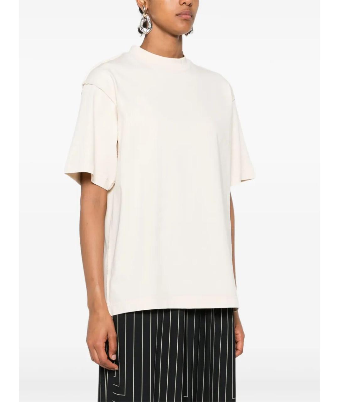 FEDERICO CINA Бежевая хлопковая футболка, фото 3