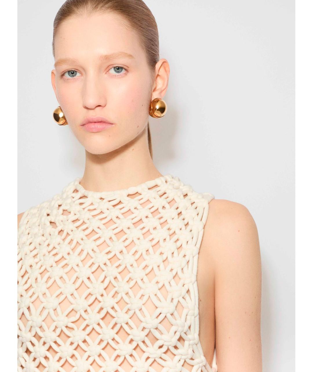 ALAIA Бежевая хлопко-эластановая майка, фото 2