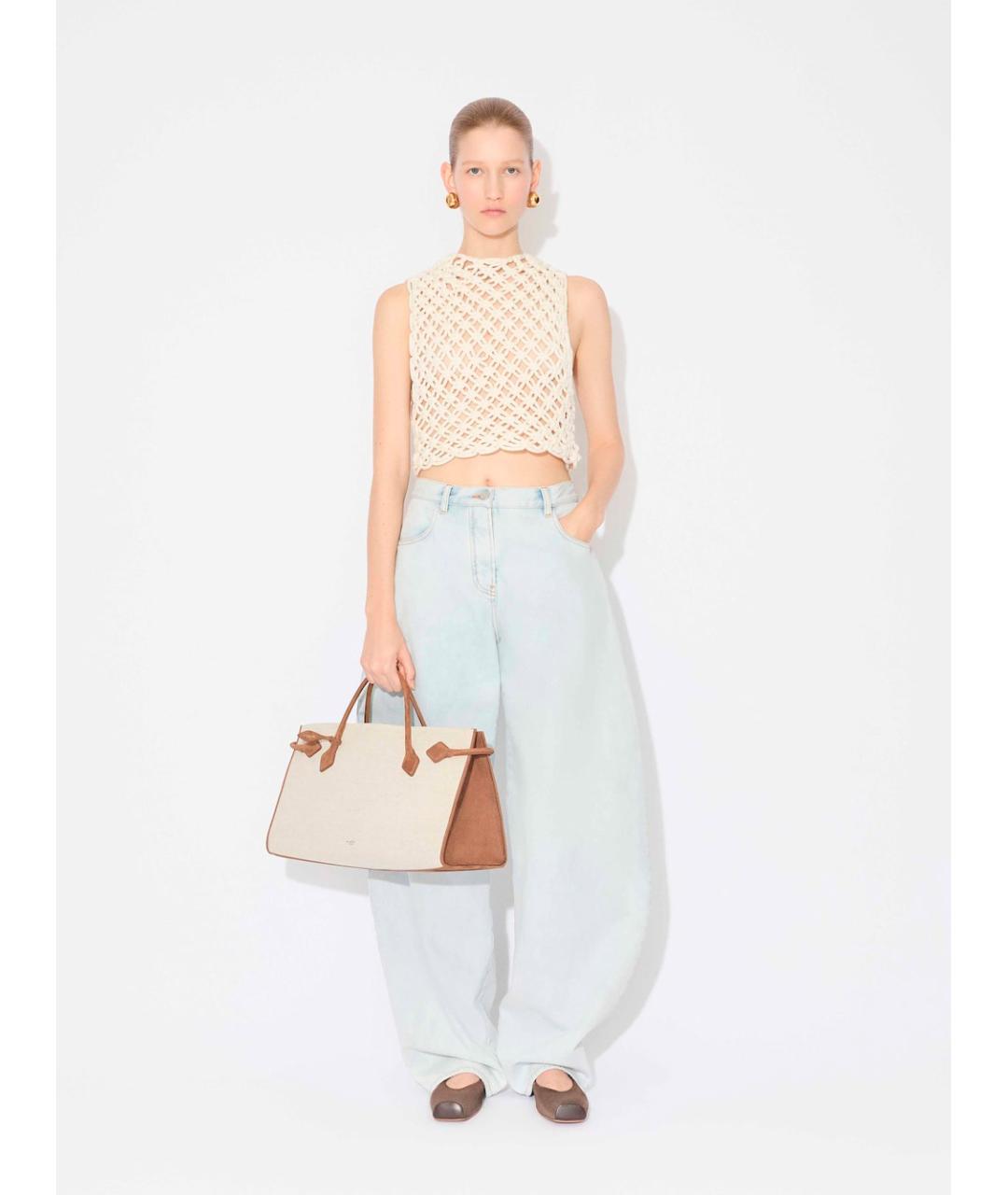 ALAIA Бежевая хлопко-эластановая майка, фото 3