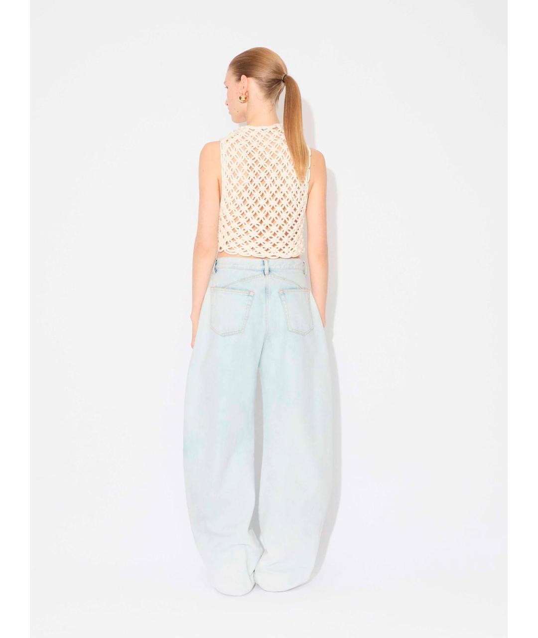 ALAIA Бежевая хлопко-эластановая майка, фото 4