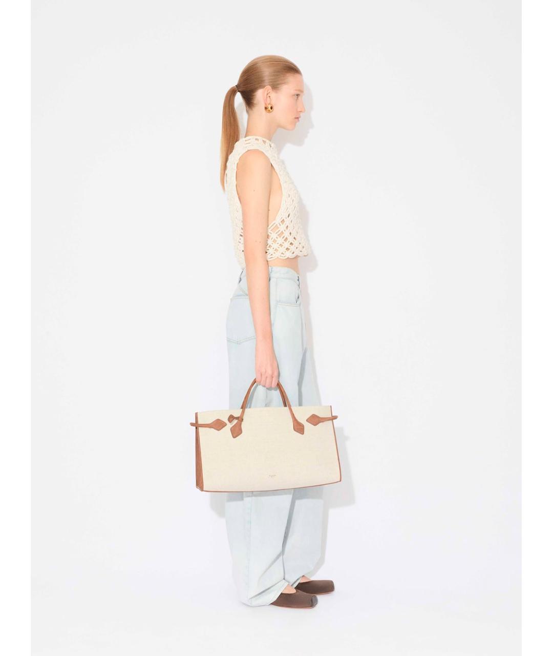 ALAIA Бежевая хлопко-эластановая майка, фото 5