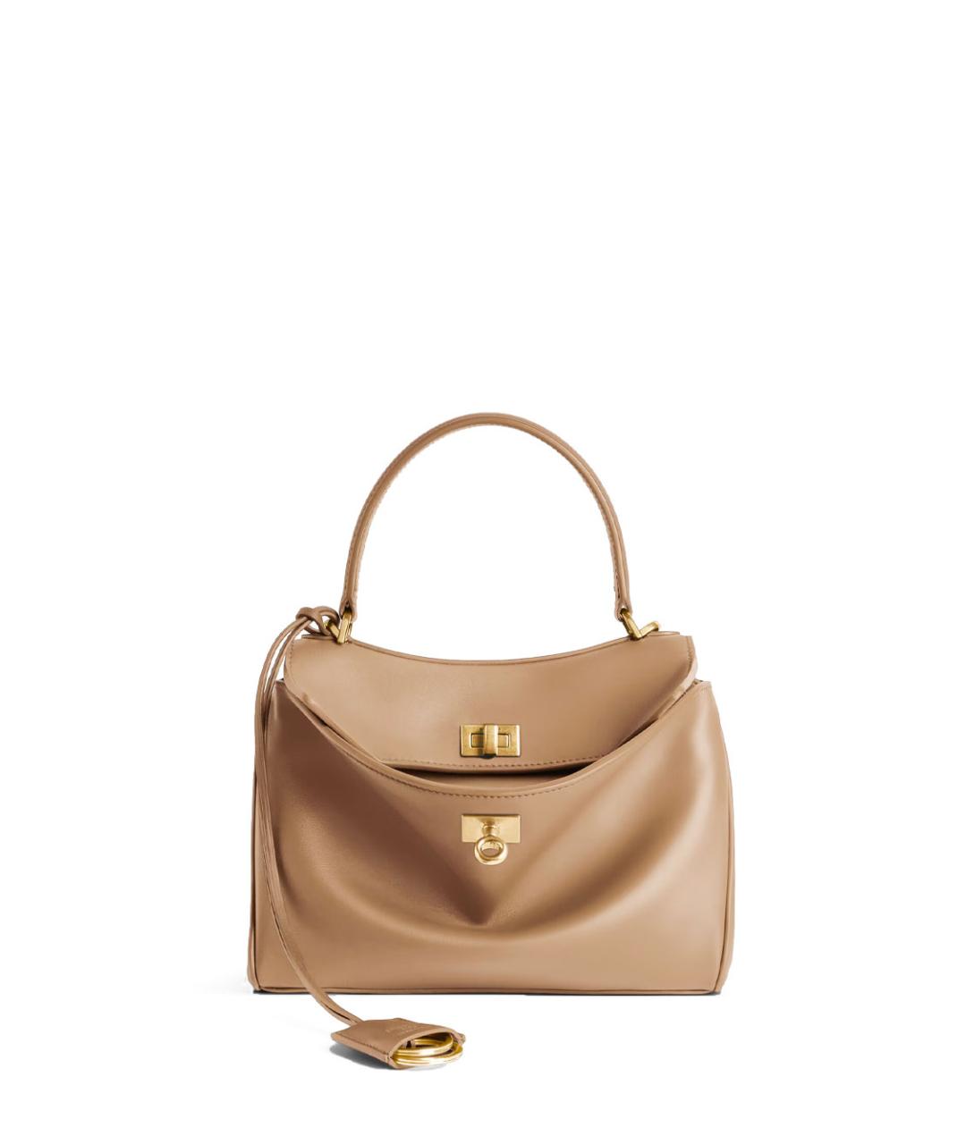 BALENCIAGA Бежевая кожаная сумка тоут, фото 1