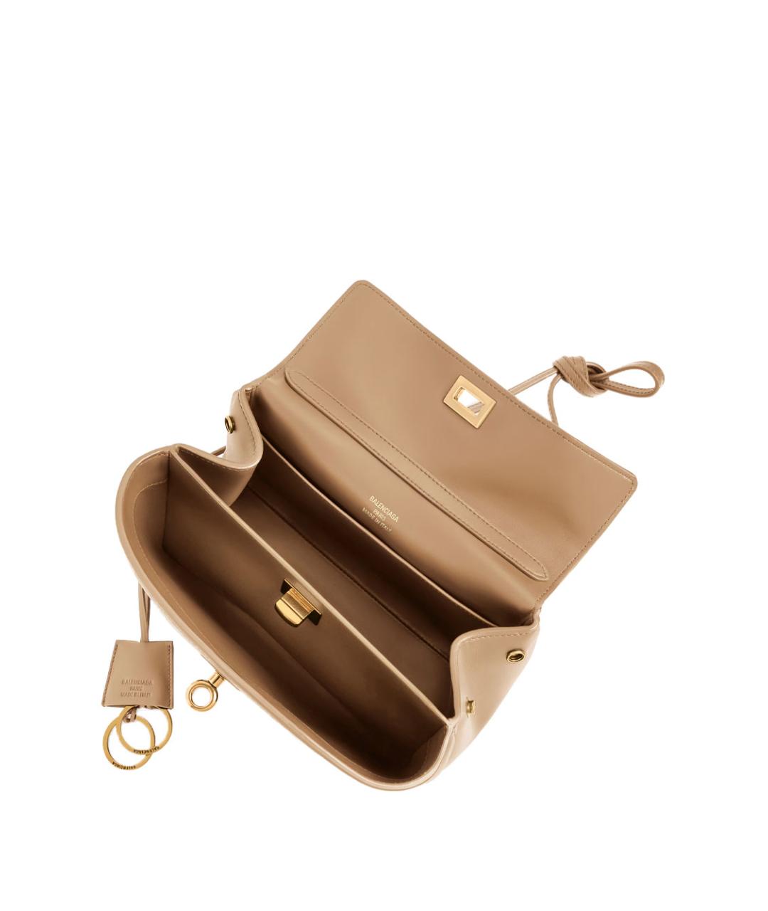 BALENCIAGA Бежевая кожаная сумка тоут, фото 5