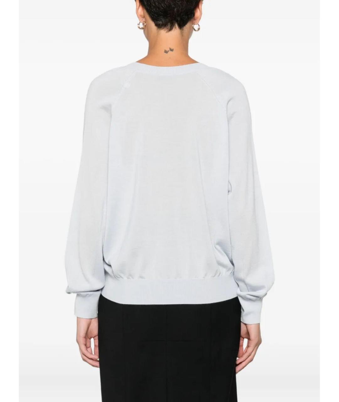 ELISABETTA FRANCHI Голубой шерстяной джемпер / свитер, фото 3