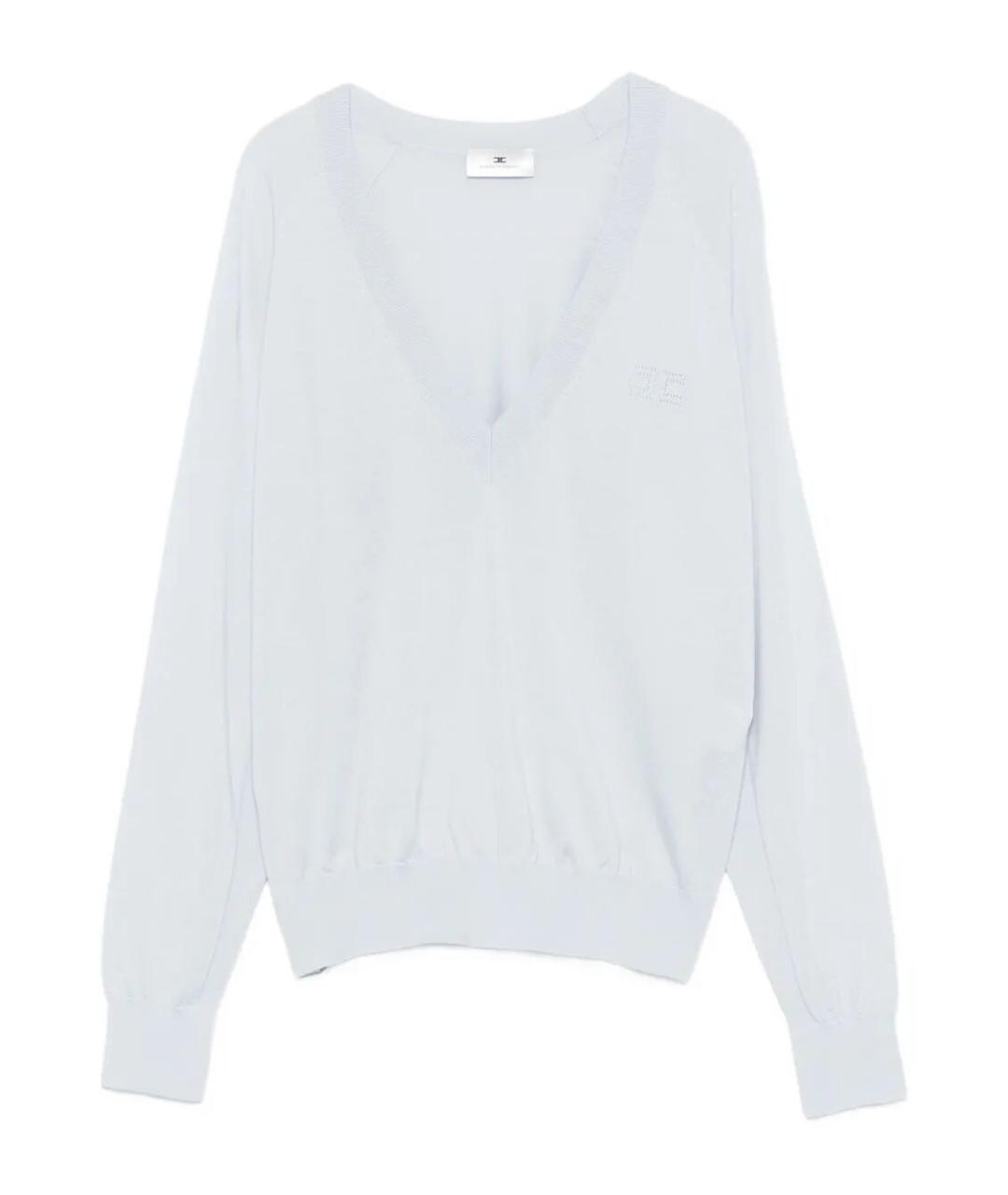 ELISABETTA FRANCHI Голубой шерстяной джемпер / свитер, фото 1