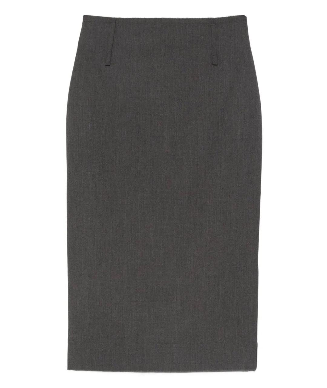 FEDERICO CINA Серая полиэстеровая юбка миди, фото 1