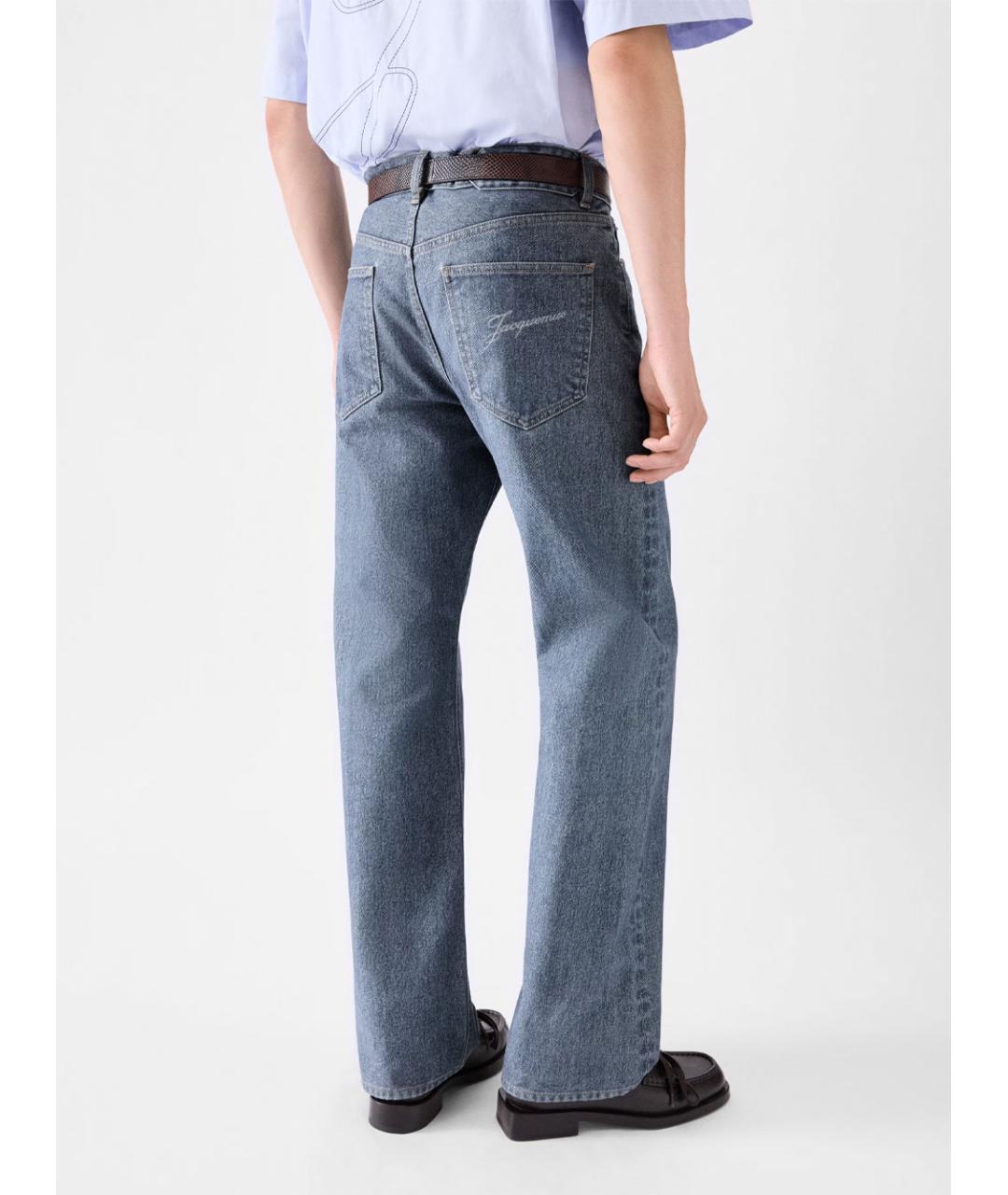 JACQUEMUS Синие хлопковые повседневные брюки, фото 3