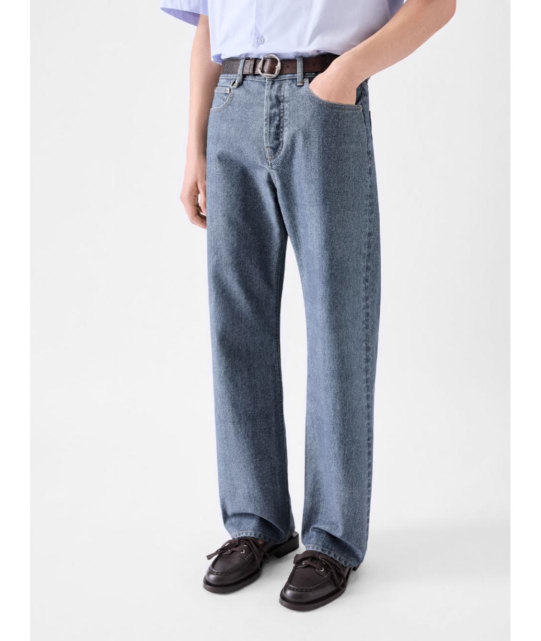 JACQUEMUS Синие хлопковые повседневные брюки, фото 2