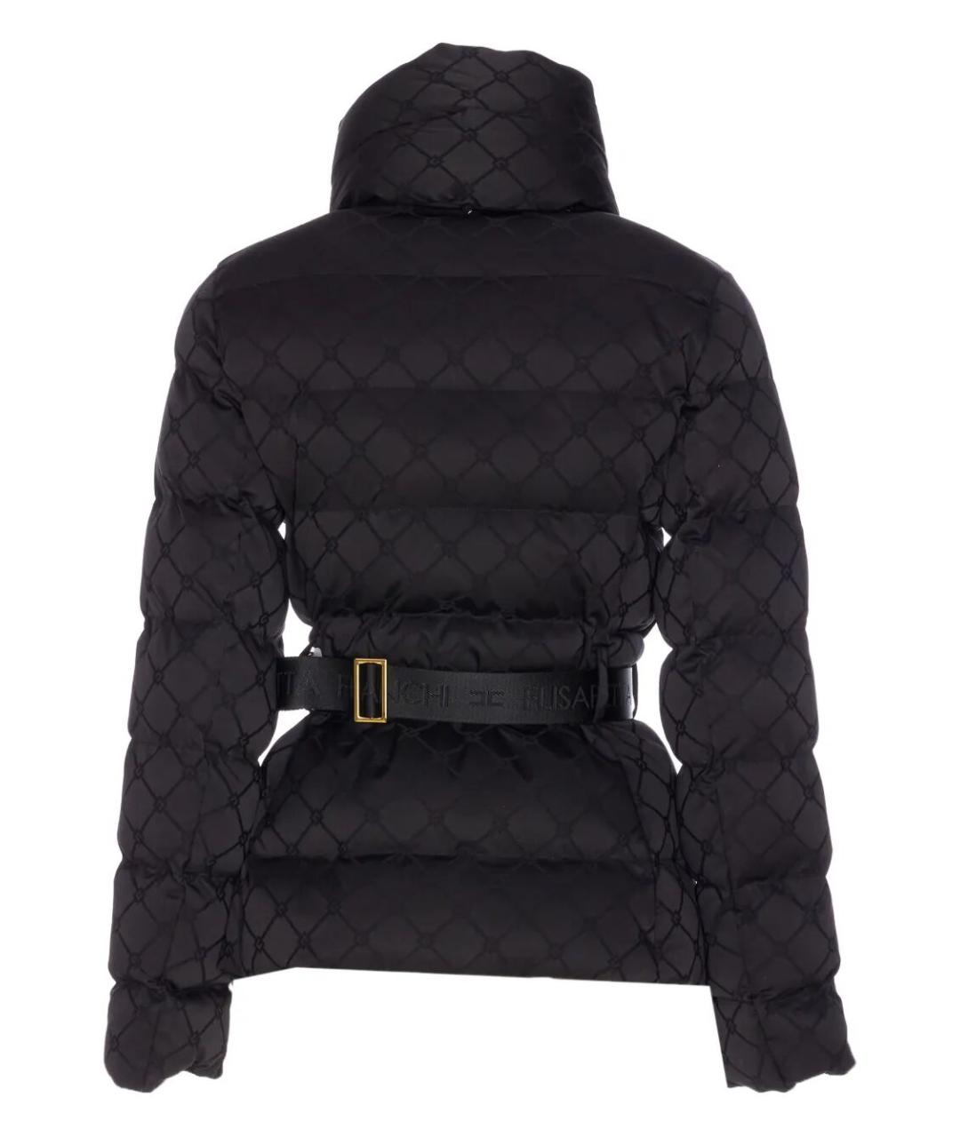 ELISABETTA FRANCHI Черный полиэстеровый пуховик, фото 4