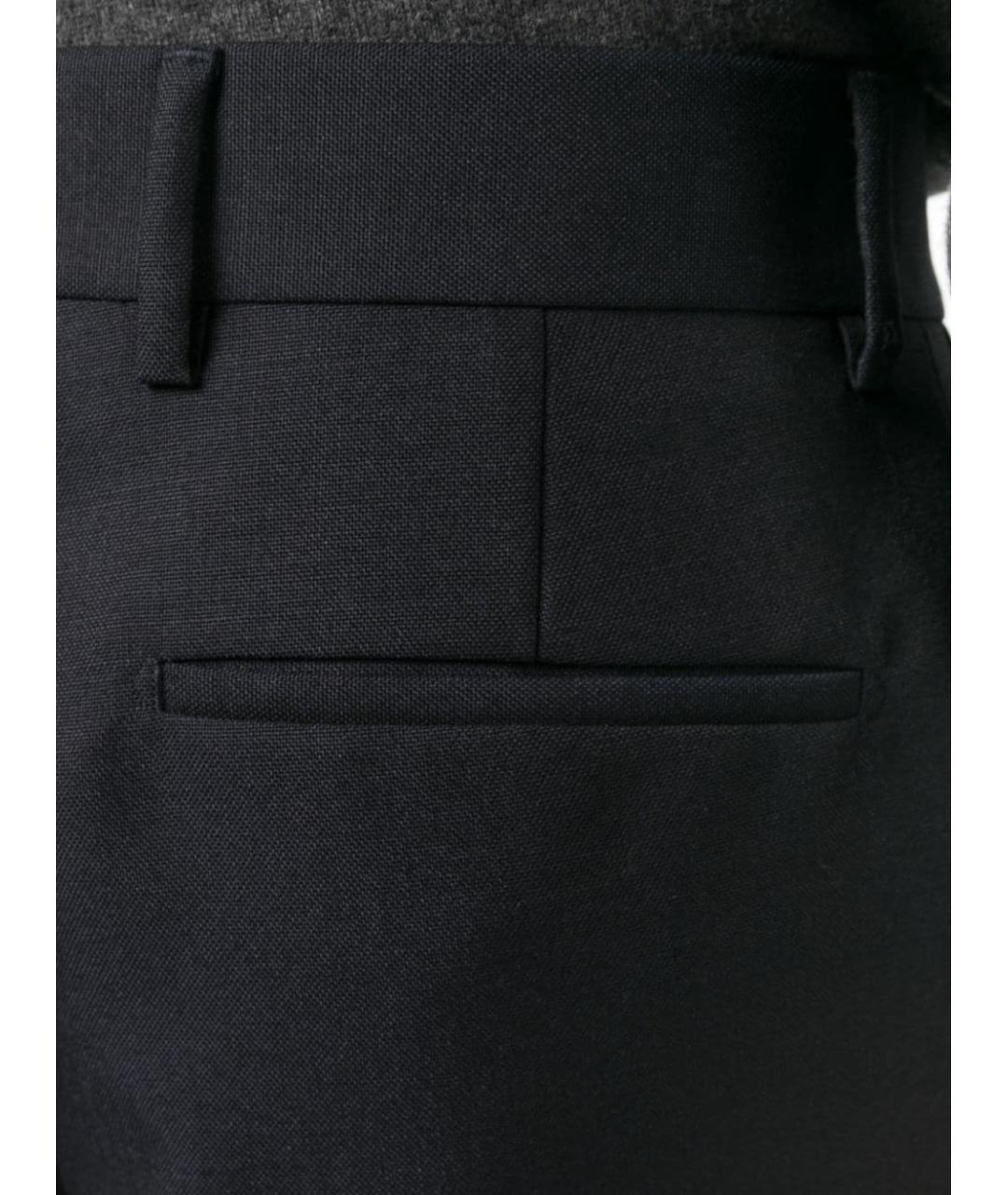 PRADA Темно-синие шерстяные повседневные брюки, фото 2