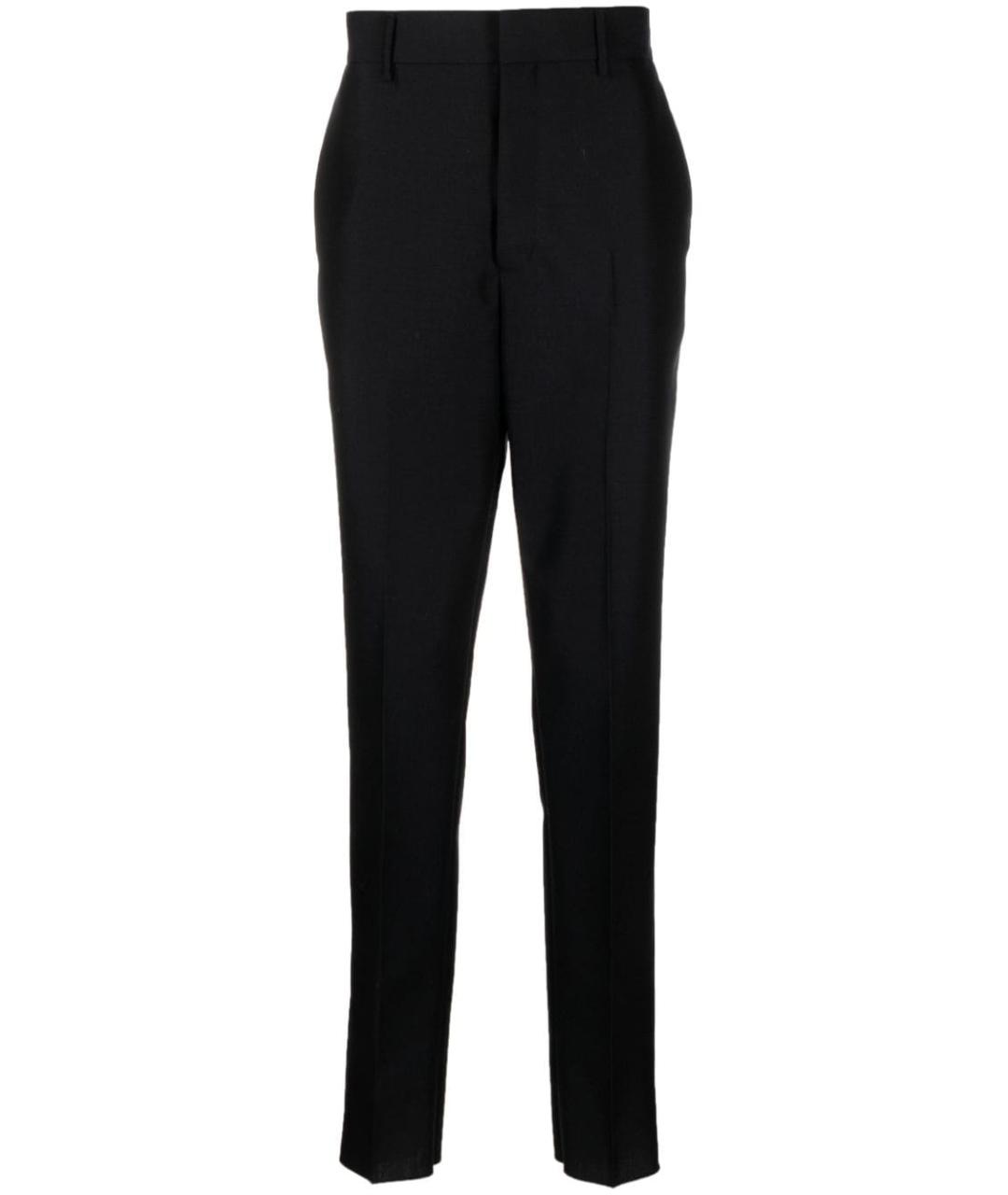 PRADA Темно-синие шерстяные повседневные брюки, фото 1