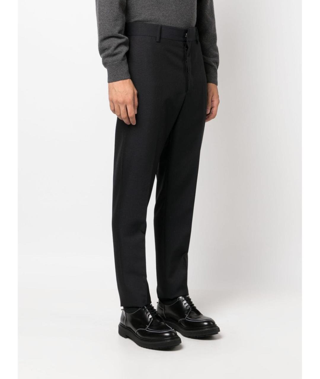 PRADA Темно-синие шерстяные повседневные брюки, фото 3