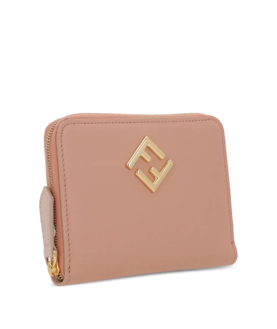 FENDI Розовый кожаный кошелек, фото 3