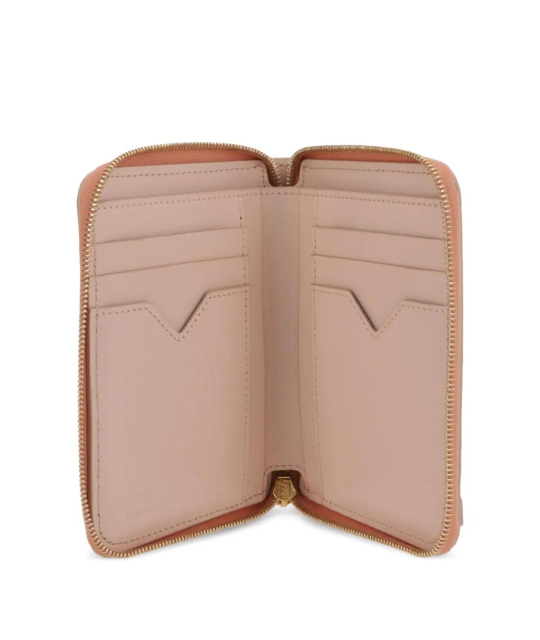 FENDI Розовый кожаный кошелек, фото 2