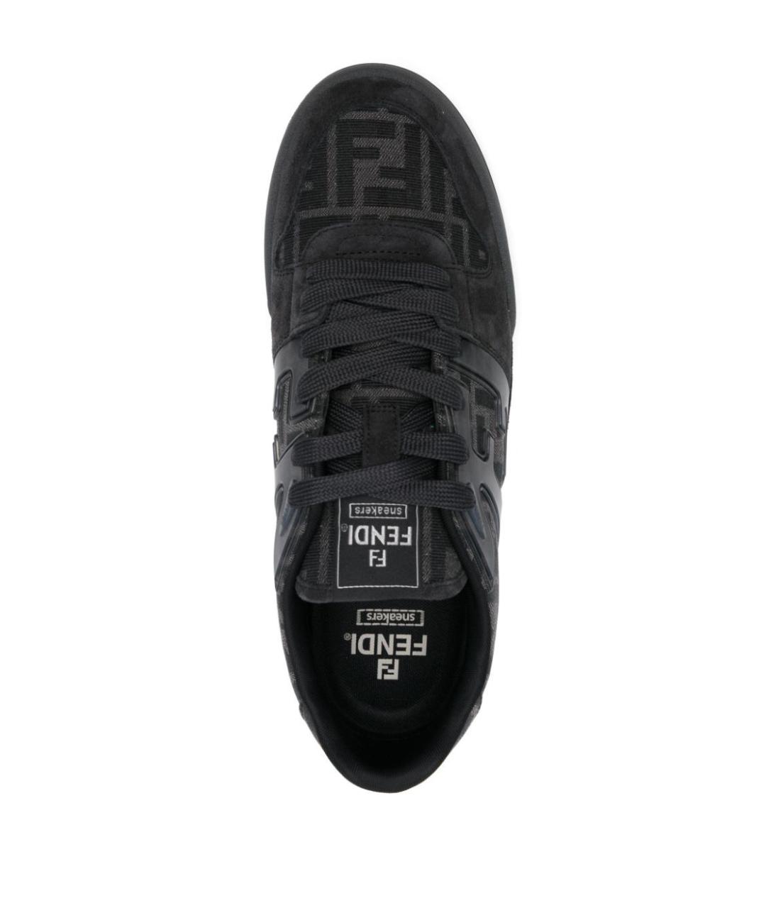FENDI Антрацитовые текстильные низкие кроссовки / кеды, фото 4