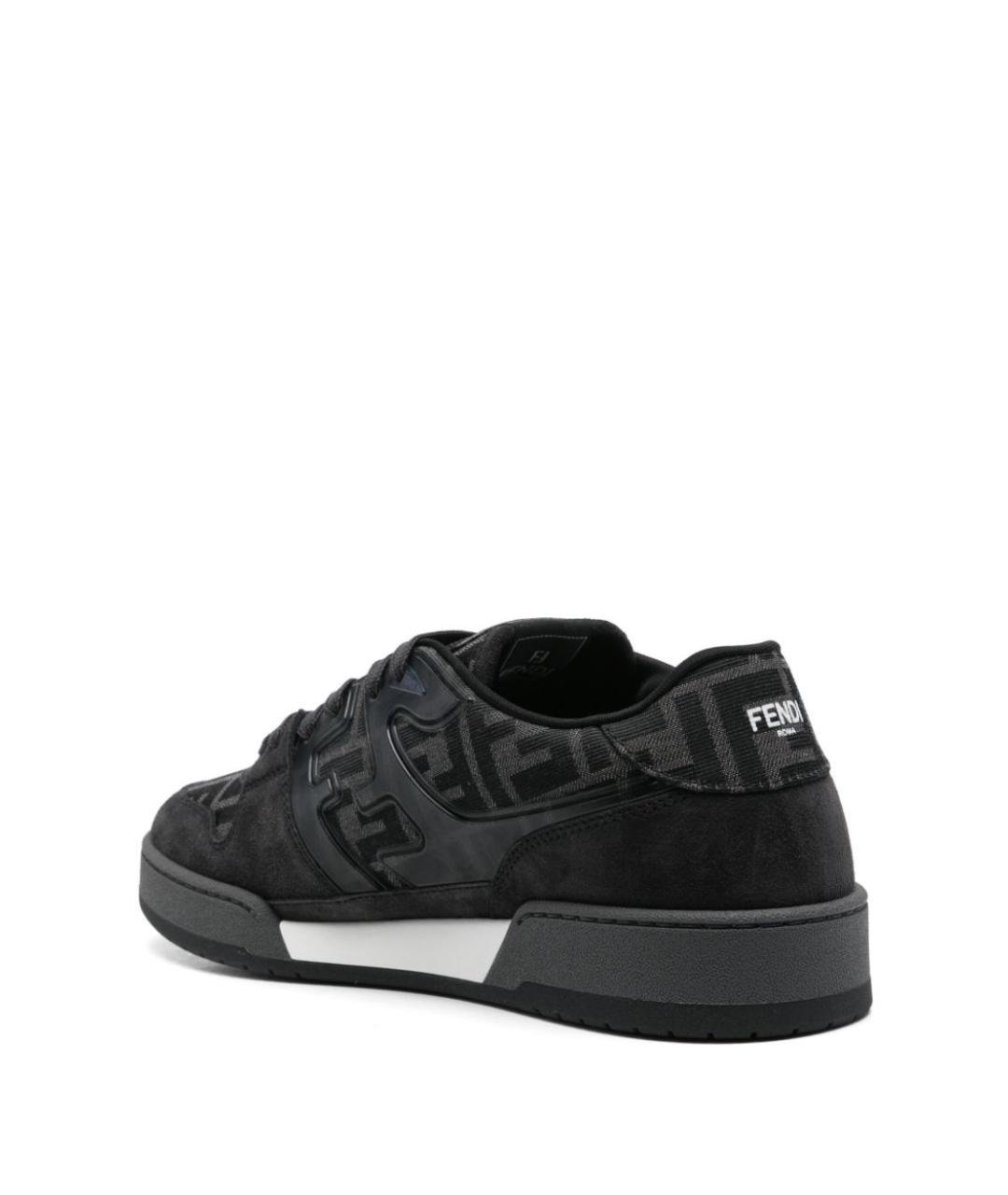FENDI Антрацитовые текстильные низкие кроссовки / кеды, фото 3
