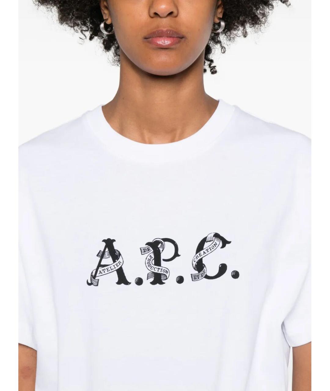 A.P.C. Белая хлопковая футболка, фото 3