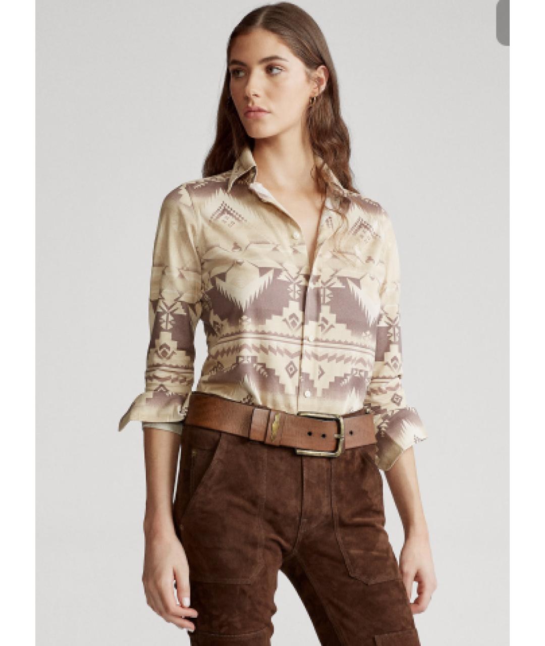 RALPH LAUREN Бежевая хлопковая рубашка, фото 2