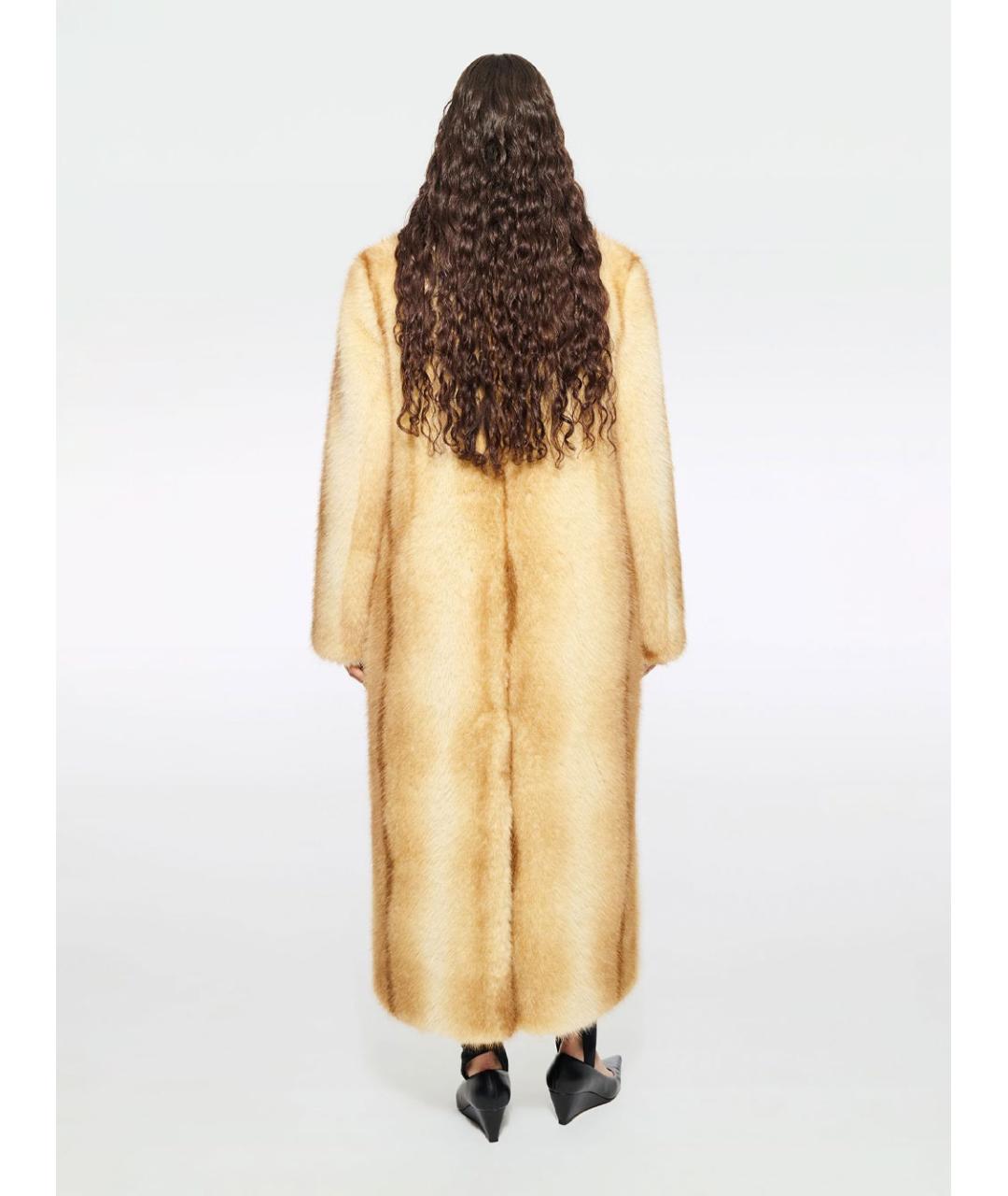 STAND STUDIO Бежевая полиэстеровая шуба, фото 3