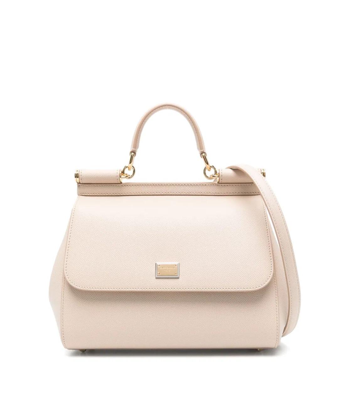 DOLCE&GABBANA Розовая кожаная сумка тоут, фото 1