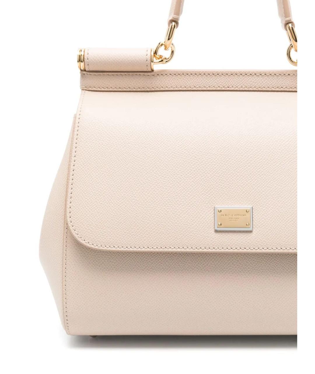 DOLCE&GABBANA Розовая кожаная сумка тоут, фото 5