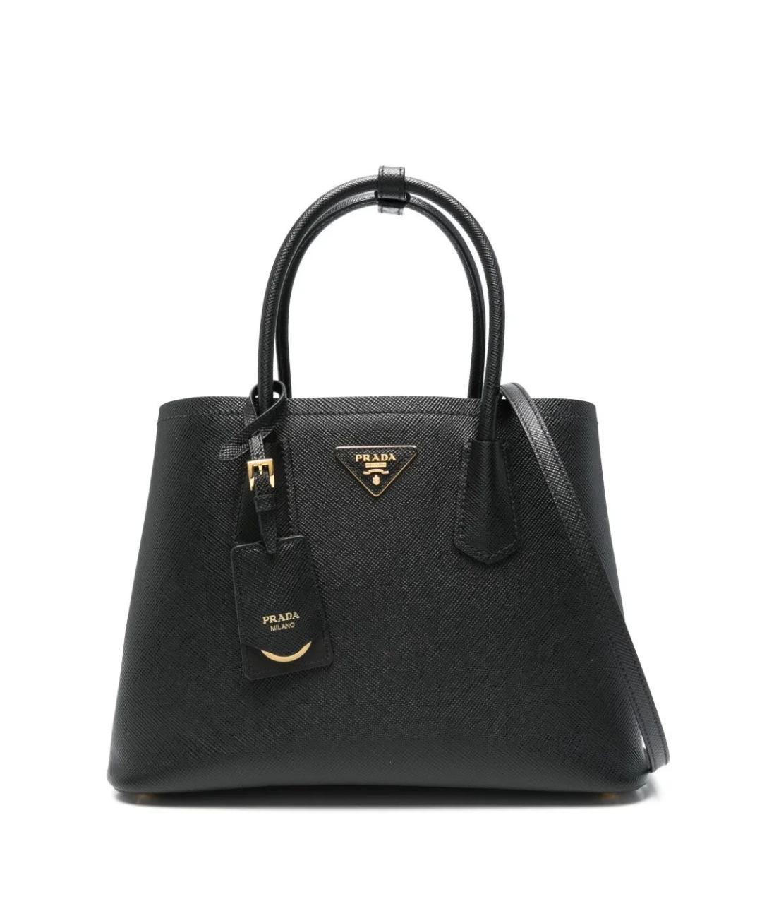 PRADA Черная кожаная сумка тоут, фото 1