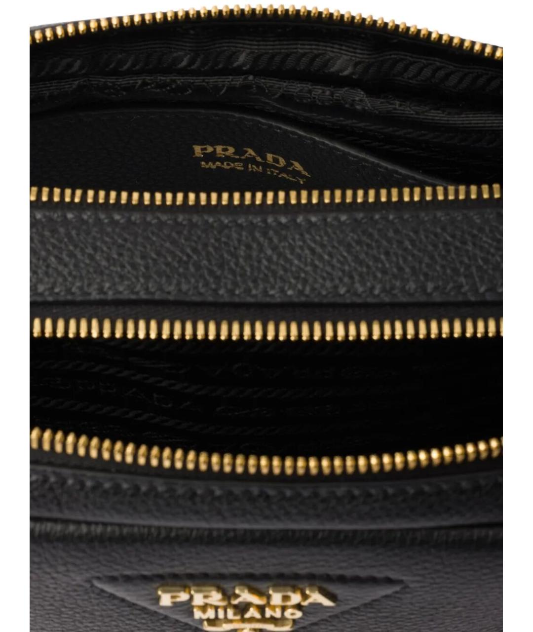 PRADA Черная кожаная сумка через плечо, фото 5
