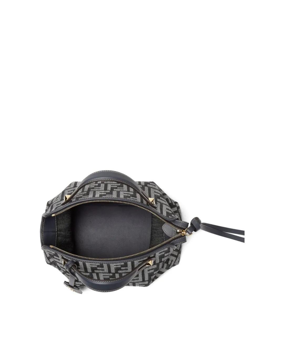 FENDI Антрацитовая жаккардовая сумка тоут, фото 4