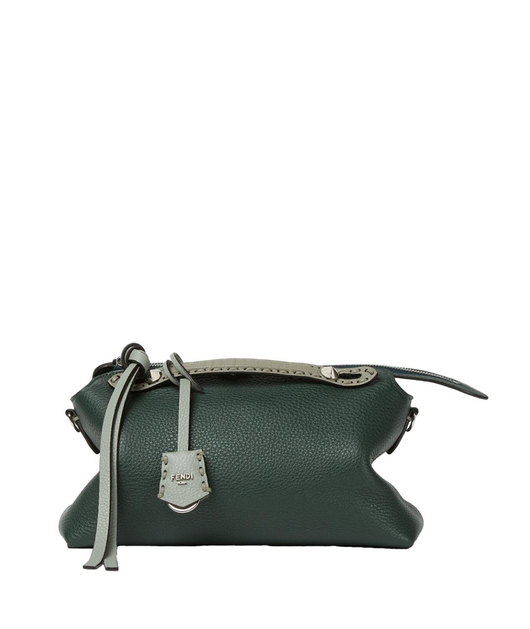 FENDI Зеленая кожаная сумка тоут, фото 1