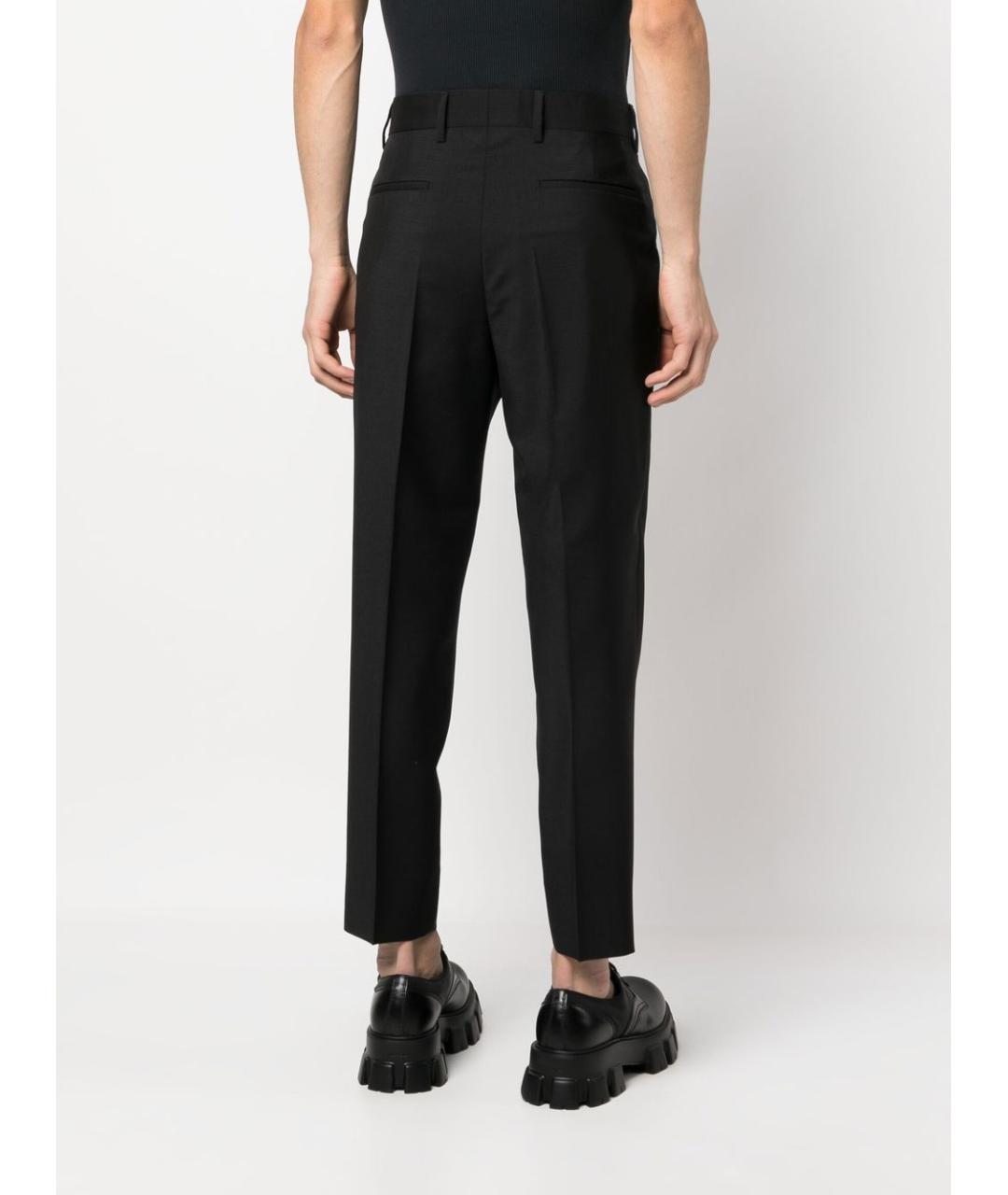 PRADA Черные шерстяные повседневные брюки, фото 2