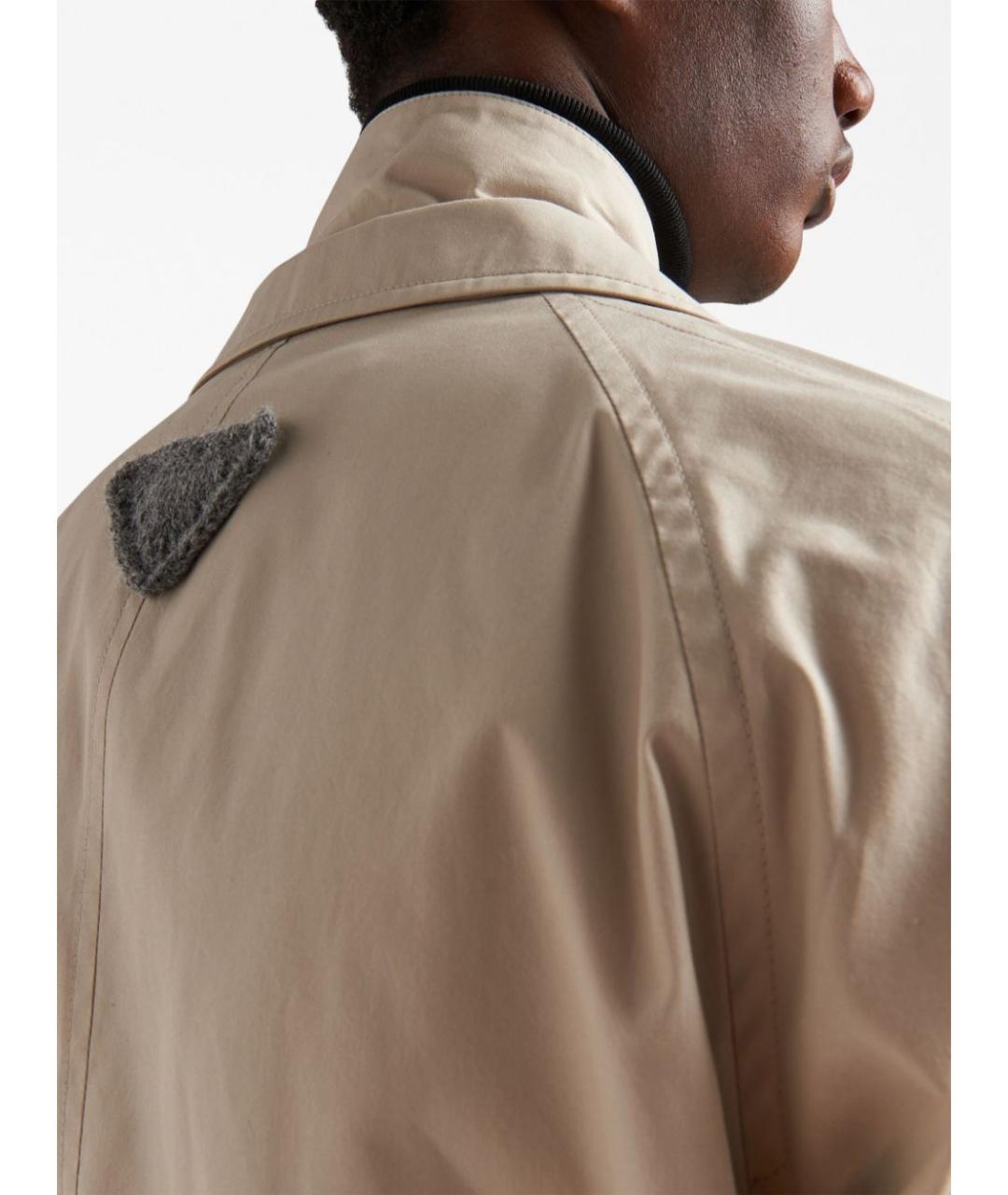 PRADA Бежевый хлопковый тренч / плащ, фото 4