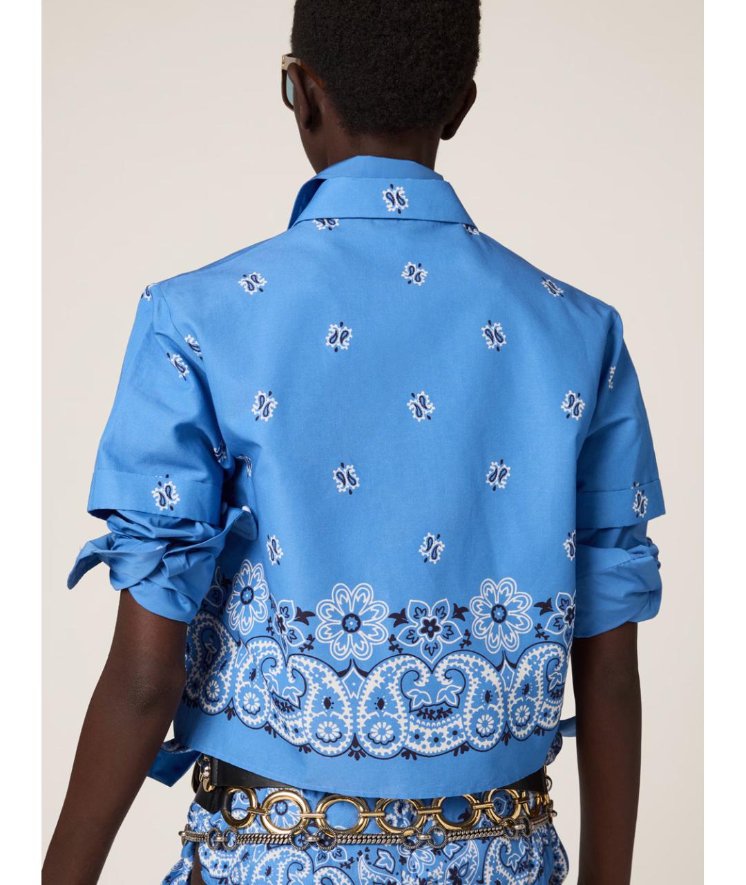 MIU MIU Голубая хлопковая рубашка, фото 3