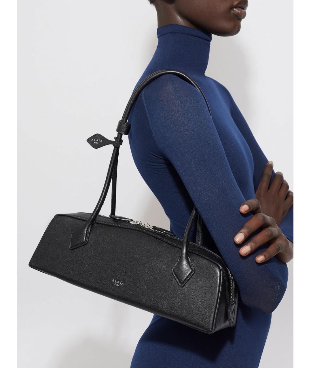 ALAIA Черная кожаная сумка через плечо, фото 2