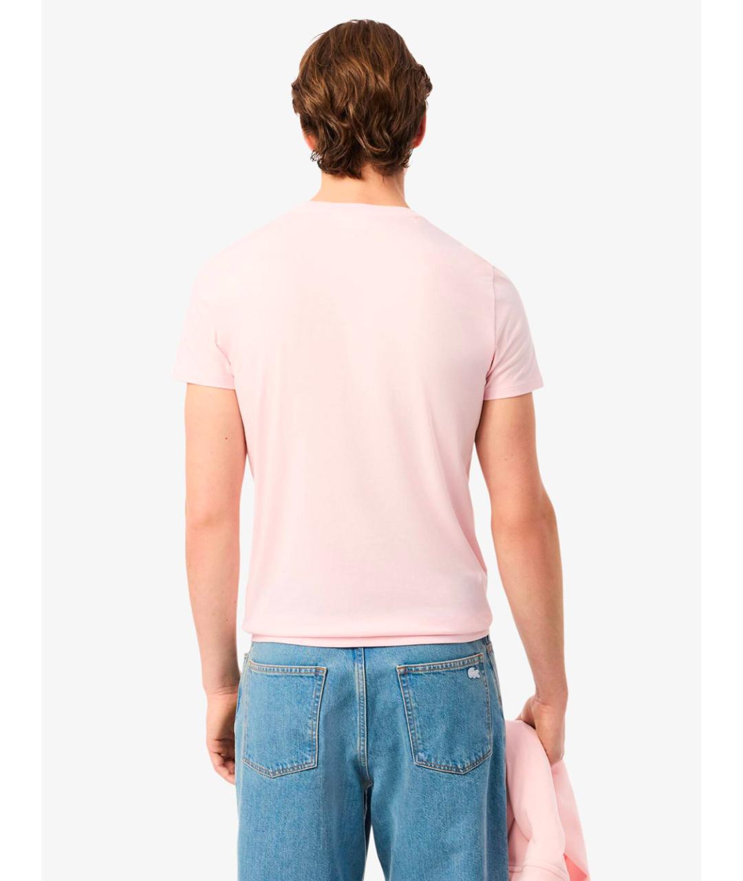 LACOSTE Розовая хлопковая футболка, фото 3