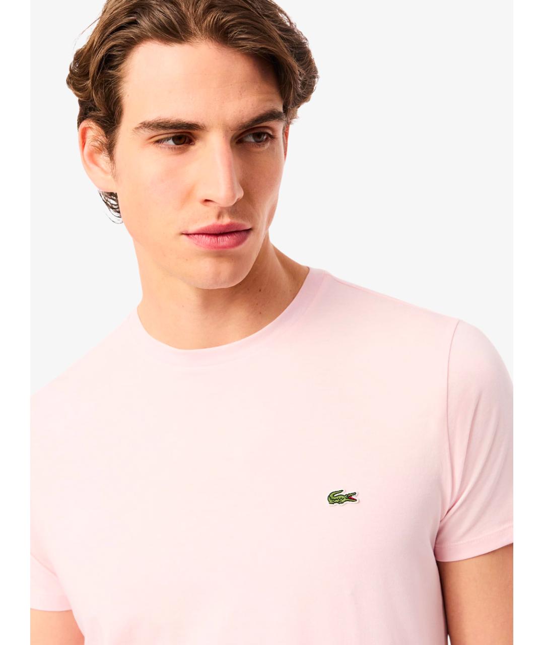 LACOSTE Розовая хлопковая футболка, фото 4